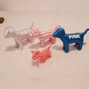 🩵Victor's Secret PINK Dog Set Collector Item🩷Striped Dog Stuffed Animal